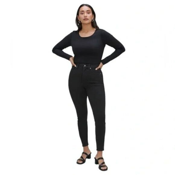 NWT‎ Everlane Women's 25 Crop The Curvy Way-High Skinny Stretch Jean Ash Black - Picture 5 of 14